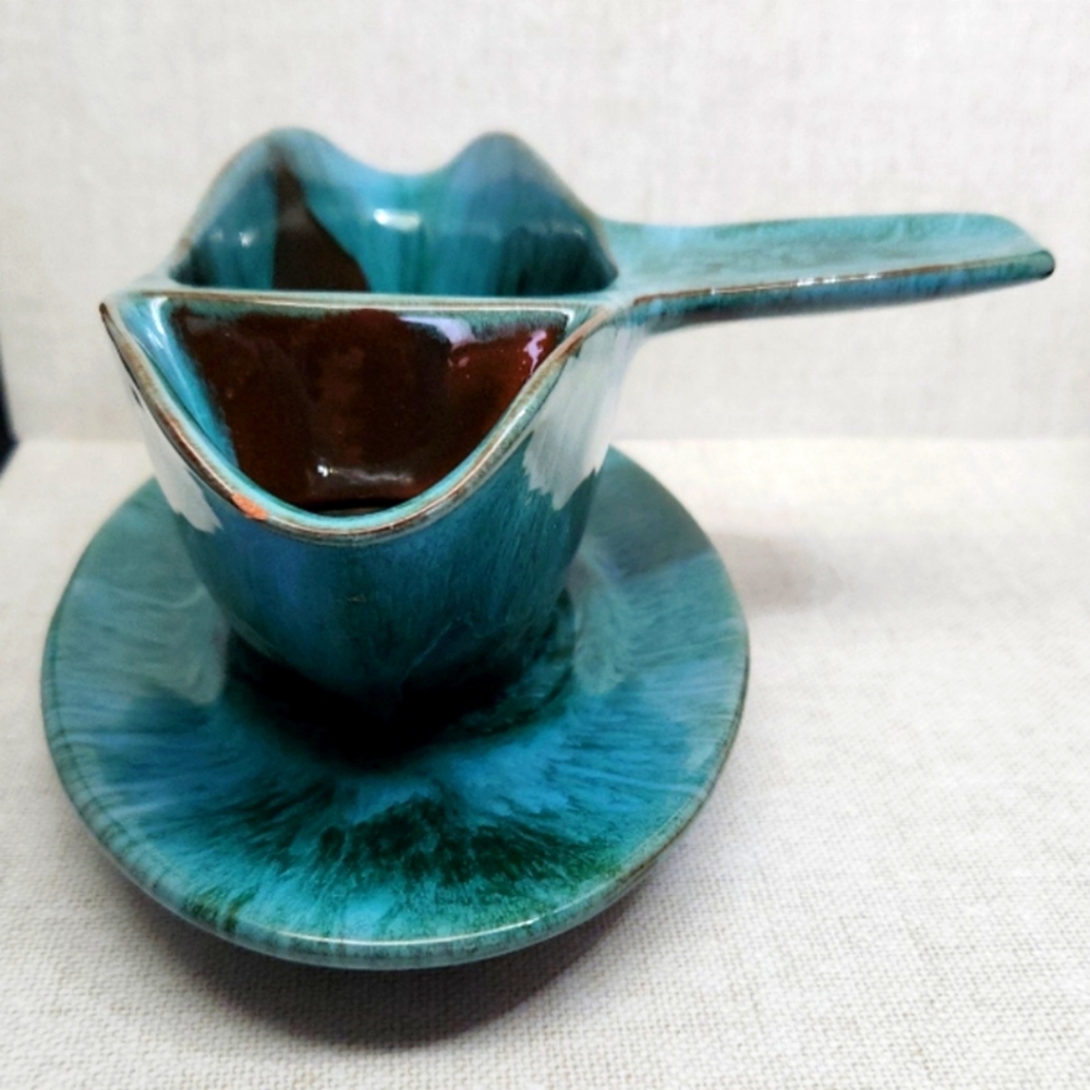CCC (Canadian Ceramic Craft) Pottery Gravy Boat with Underplate, 1960s, Canada - Picture 2 of 12